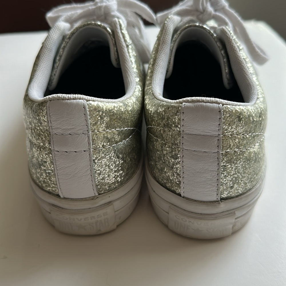 Converse Silver Glitter Custom All Star size 8 - Picture 7 of 11